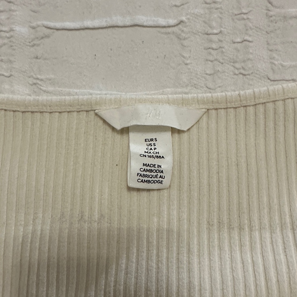 Cream Ribbed Women's Top H&M - Picture 3 of 5